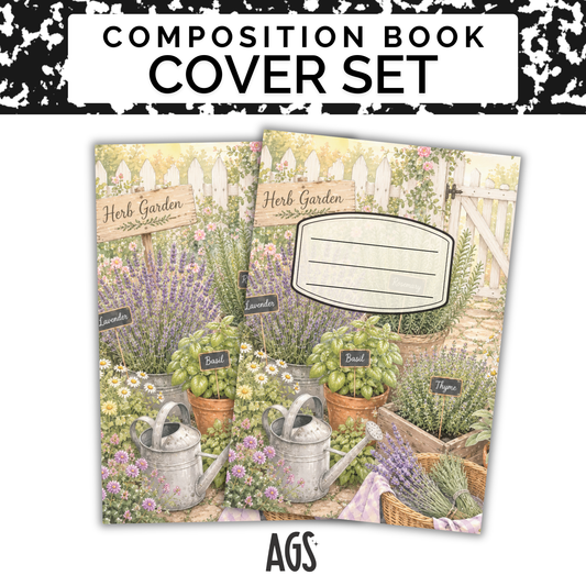 COMPOSITION NOTEBOOK COVER SET - 029 Herb Garden