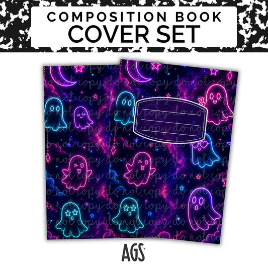 COMPOSITION NOTEBOOK COVER SET - 047 Neon Ghosts