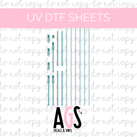 UV DTF SHEET 025 Zipper Element Aqua