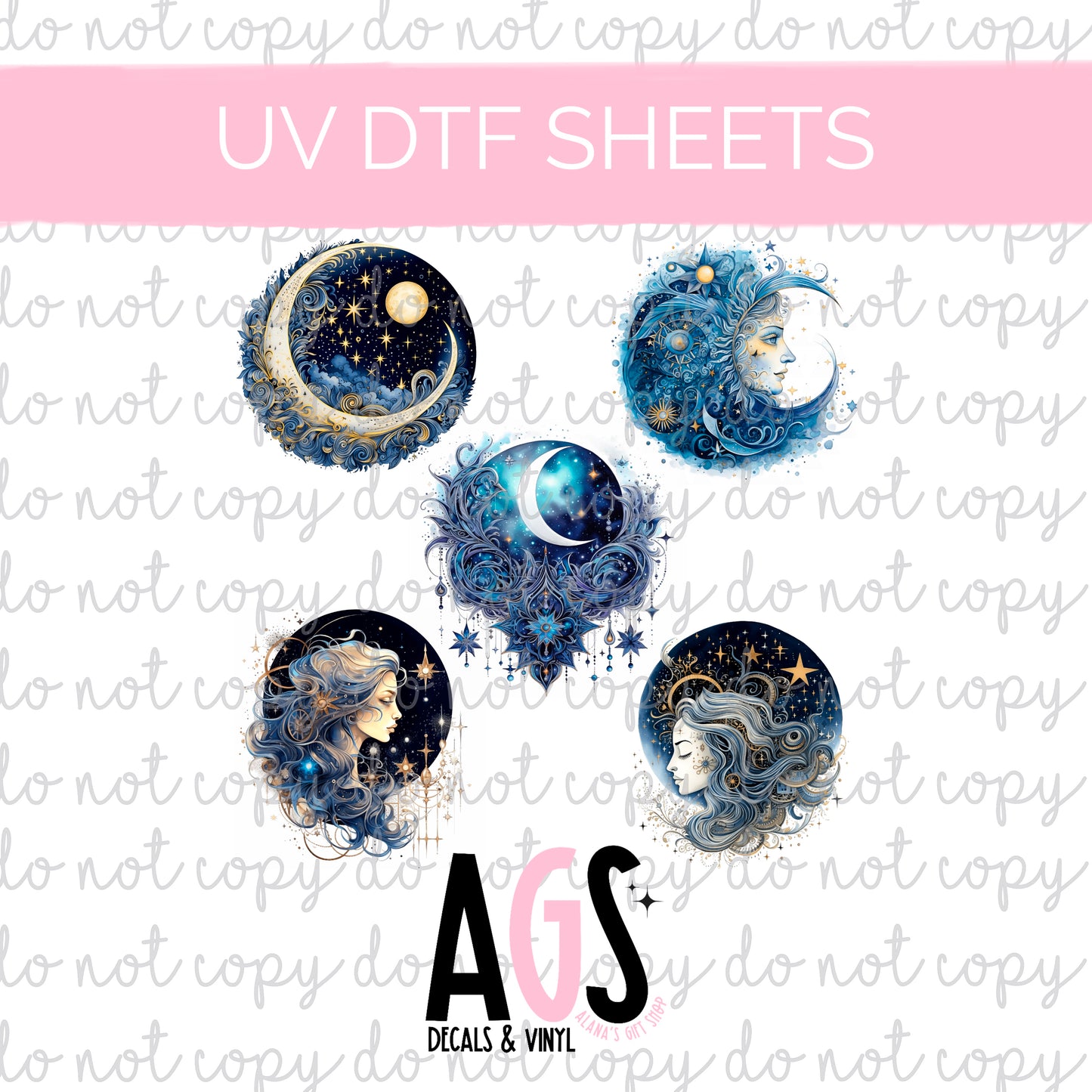 UV DTF SHEET Blue Moon