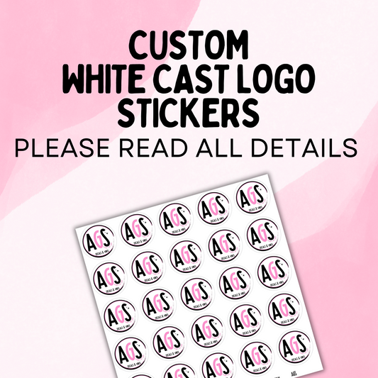 CUSTOM WHITE CAST LOGO STICKERS - You upload your image to be printed