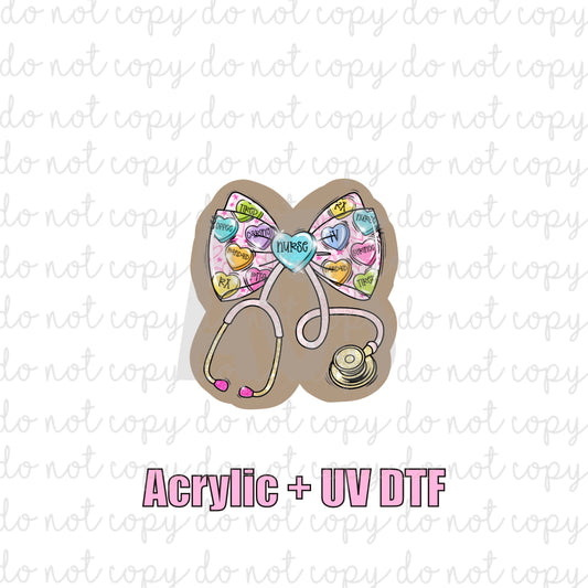 ACRYLIC + UVDTF 07 Nurse Candy Hearts