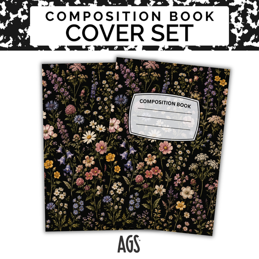 COMPOSITION NOTEBOOK COVER SET - 031 Little Wildflowers