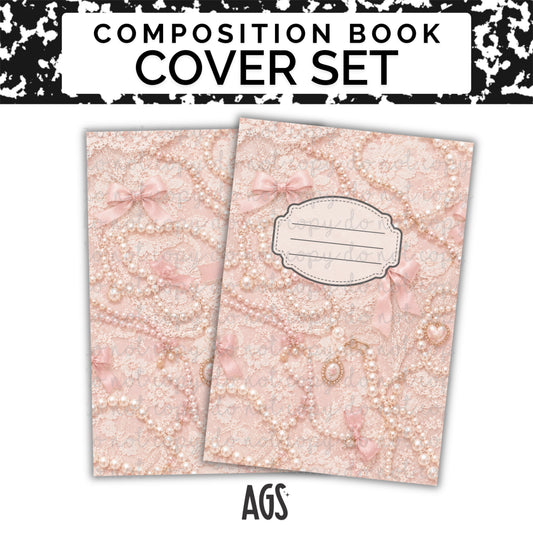 COMPOSITION NOTEBOOK COVER SET - 040 Pink Pearls