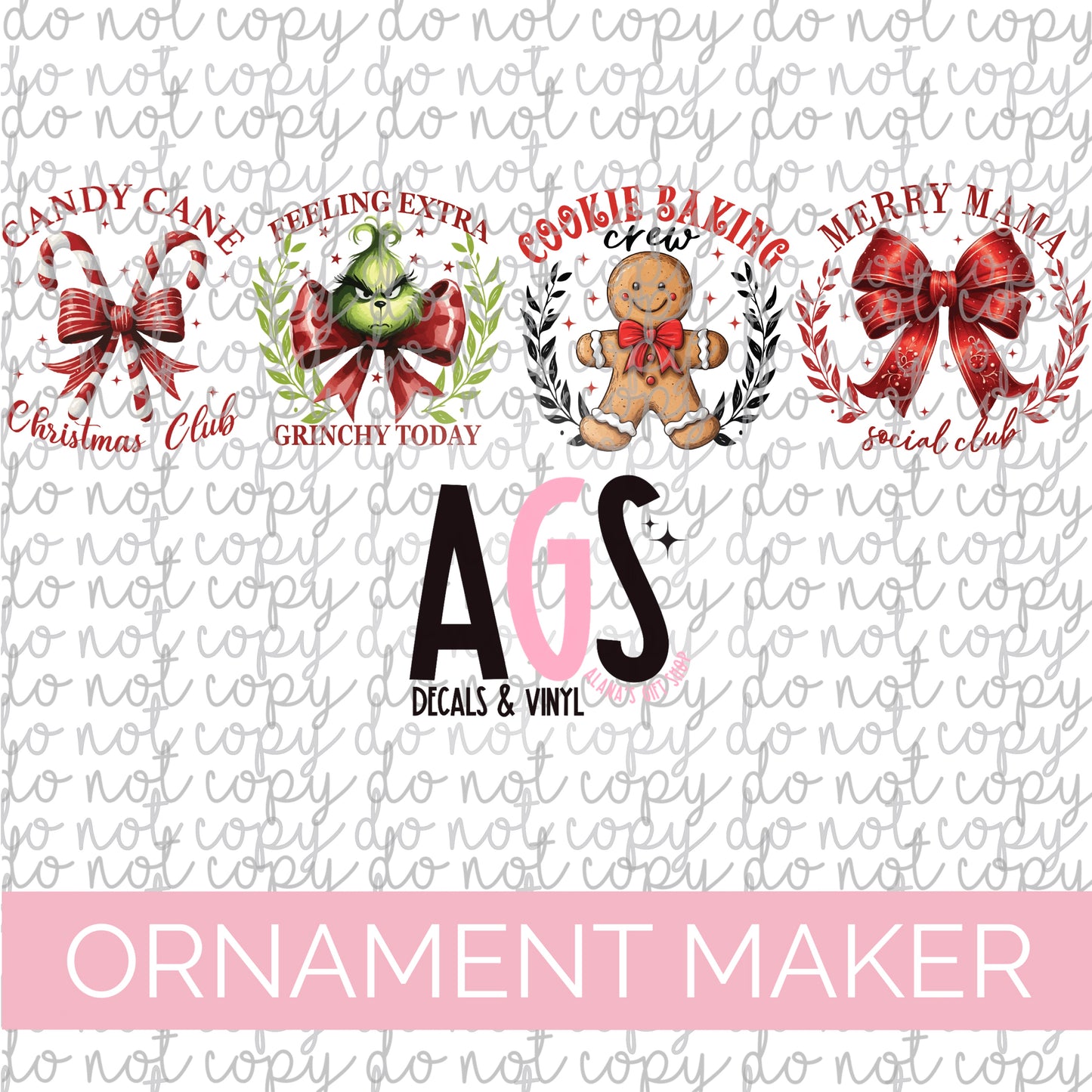 UV DTF WRAP 079 Cutie Character Bows - Ornament Size Decals