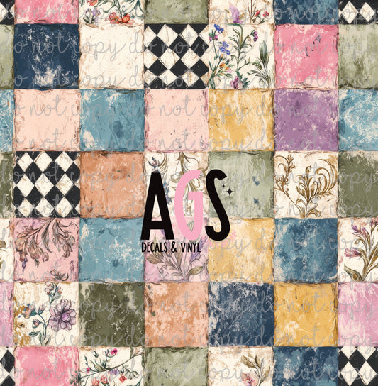 2215 Flower Checkers Patchwork