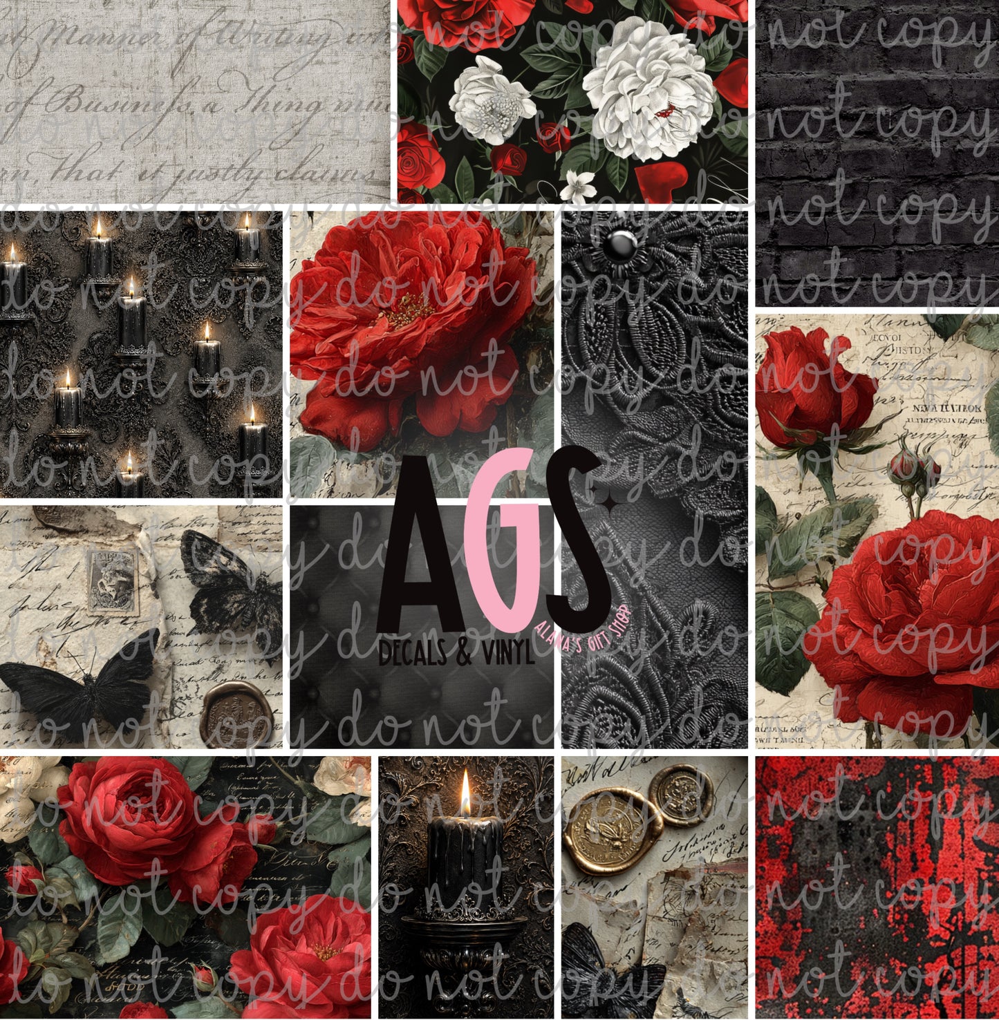 2288 Deepest Red Rose Patchwork