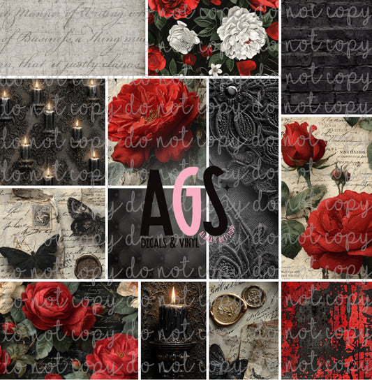 2288 Deepest Red Rose Patchwork