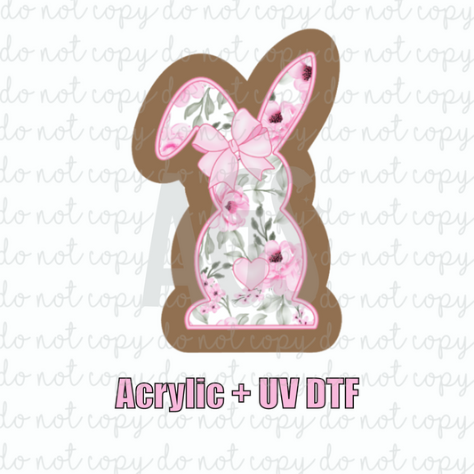 ACRYLIC + UVDTF 15 Bunny Outline Pink