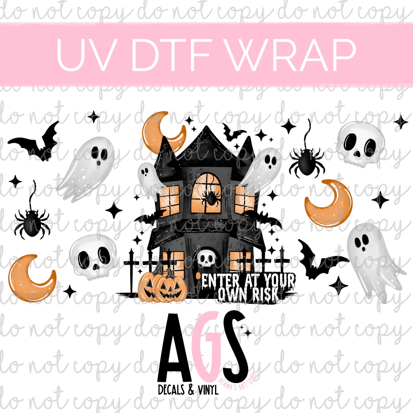 UV DTF WRAP 018 Haunted House