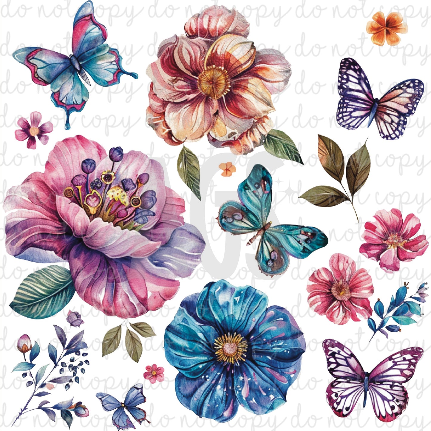 VINYL ELEMENT SHEETS 001 Spring Oil Painted Flowers