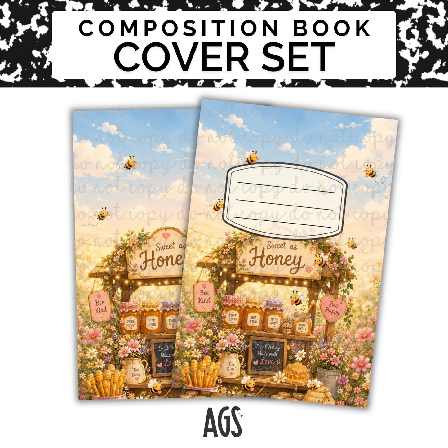 COMPOSITION NOTEBOOK COVER SET - 041 Sweet As Honey