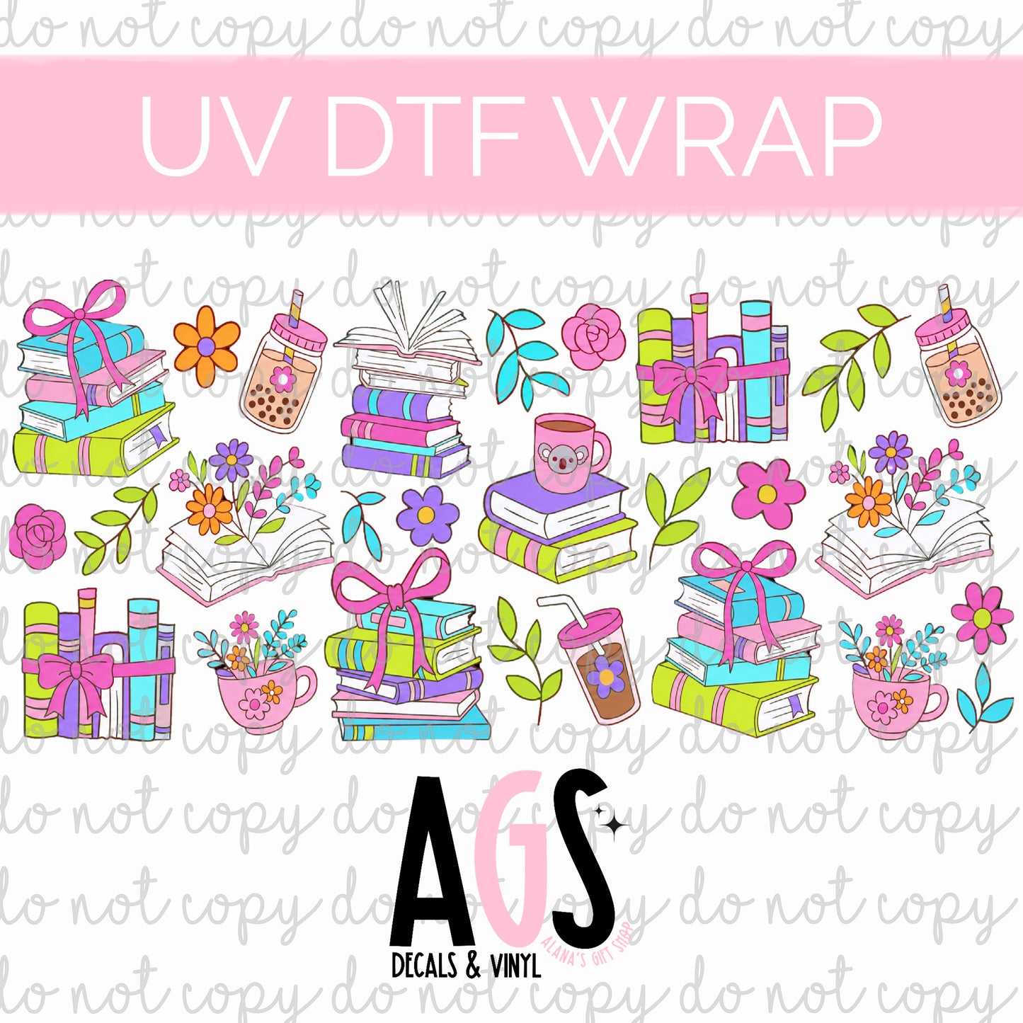 UV DTF WRAP 143 Books & Boba