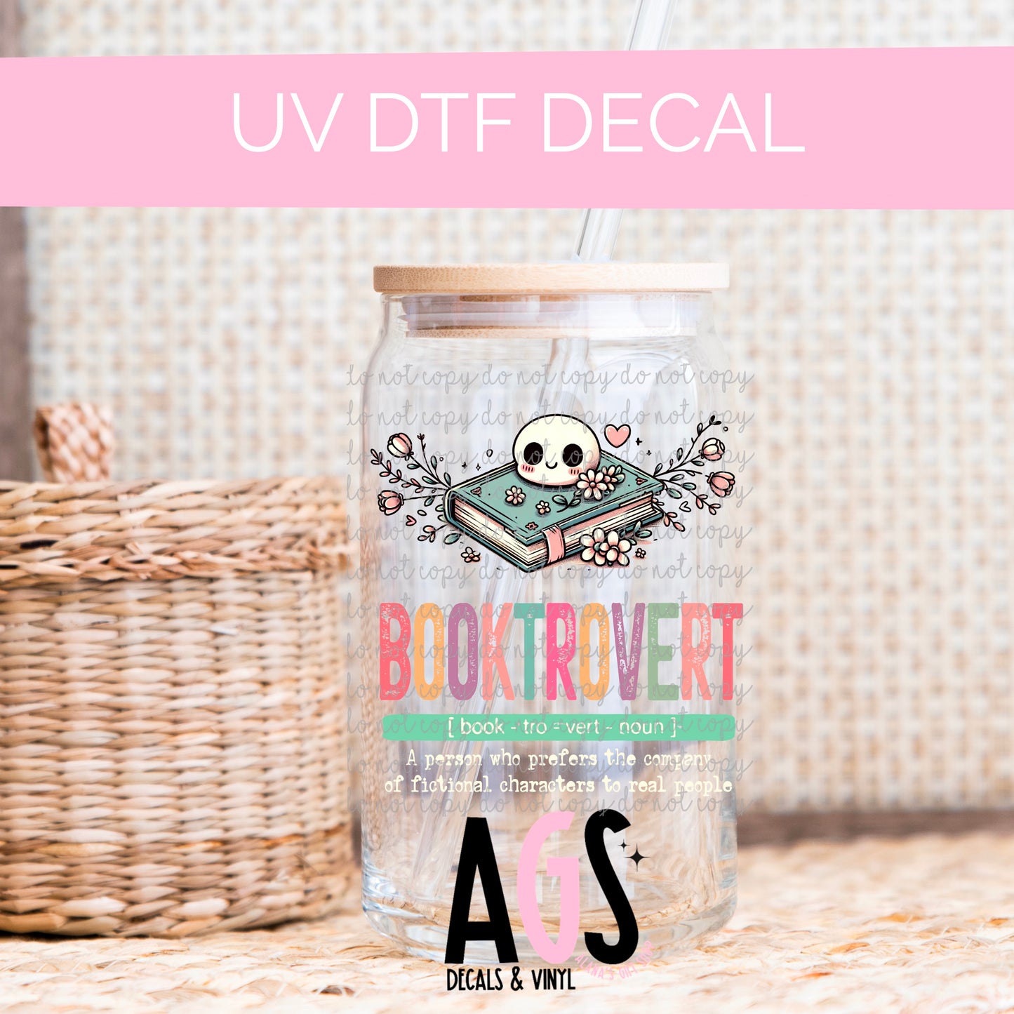 UV DTF DECAL- 001 Booktrovert