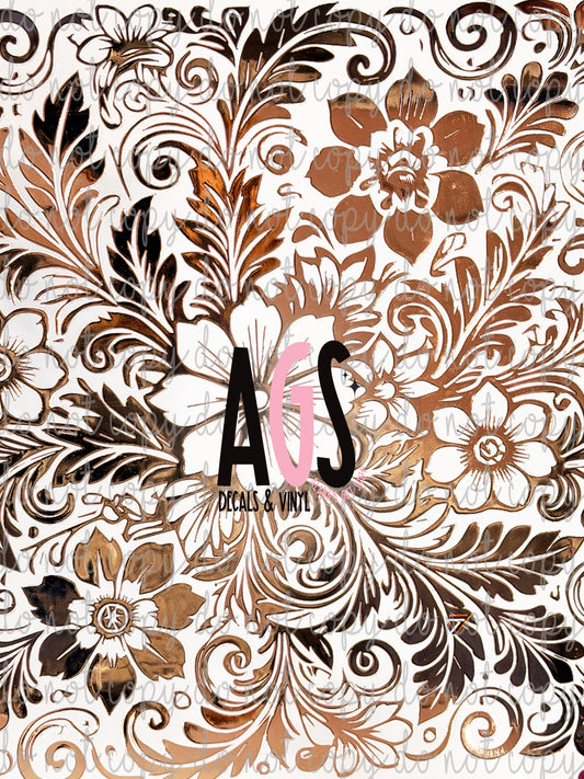 METALLIC UV DTF SHEET 021 Flourish - Rose Gold