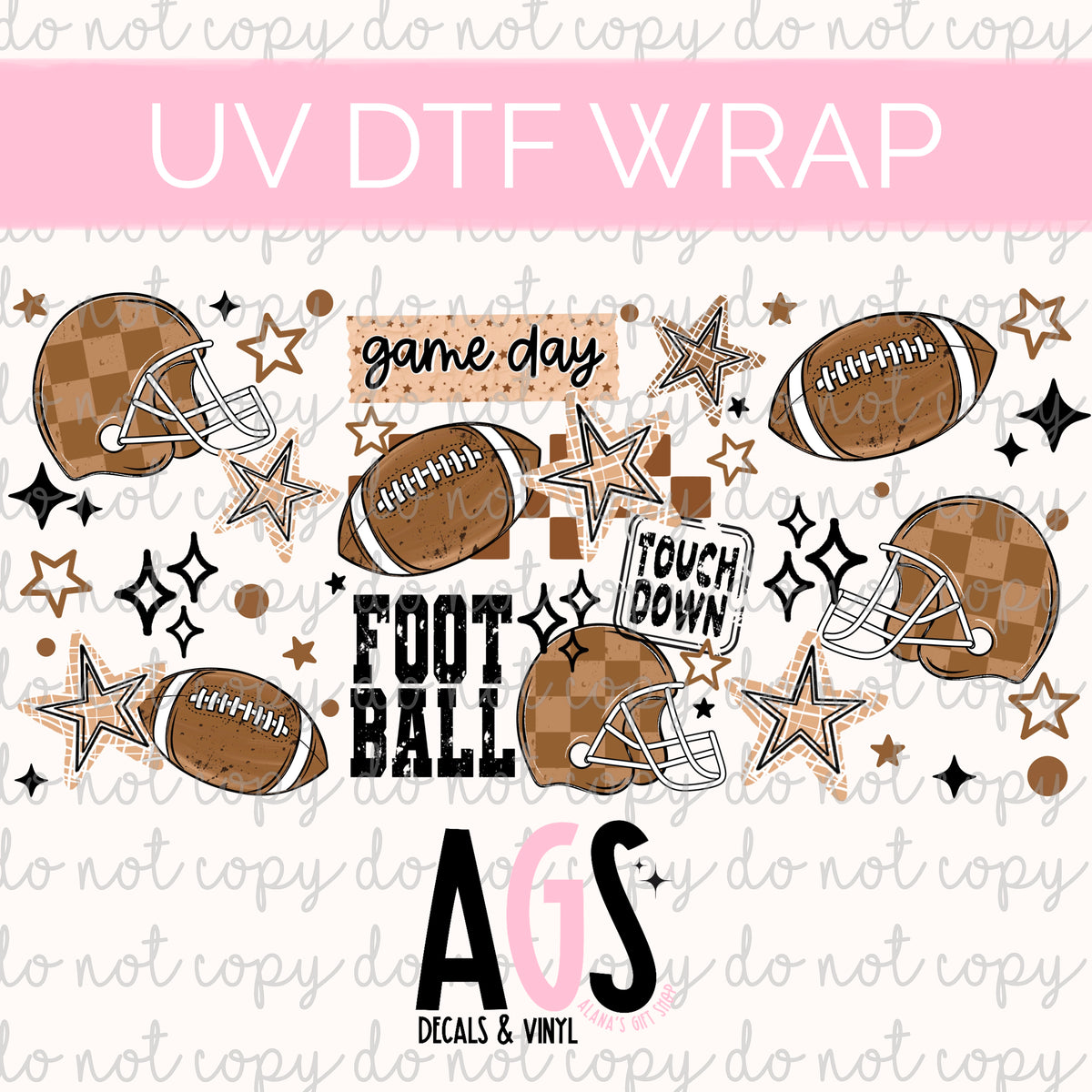UV DTF WRAP 178 Football Game Day