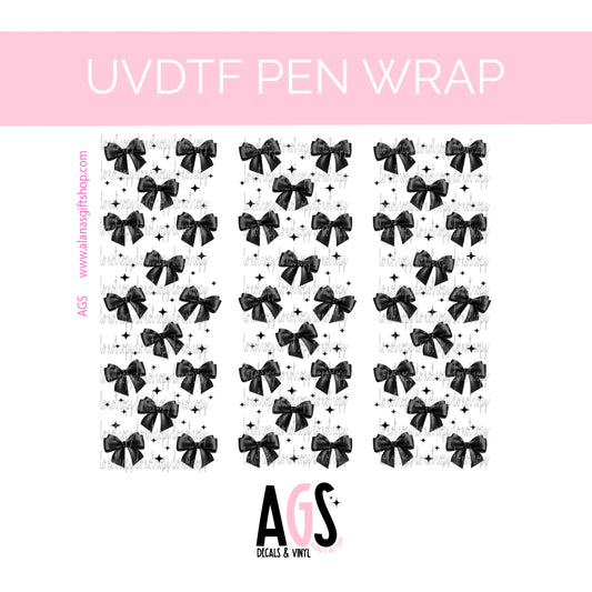 PEN WRAP 070- Black Bows