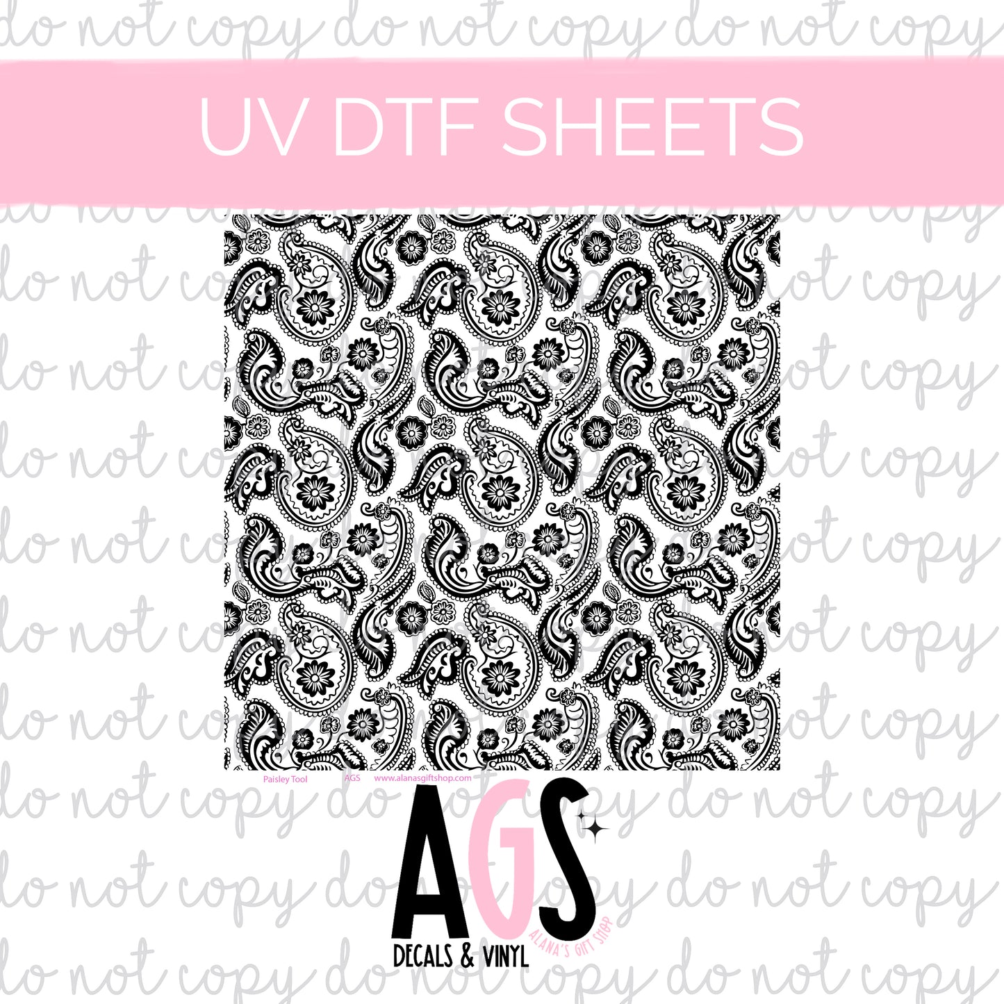UV DTF SHEET 023 Paisley Tool