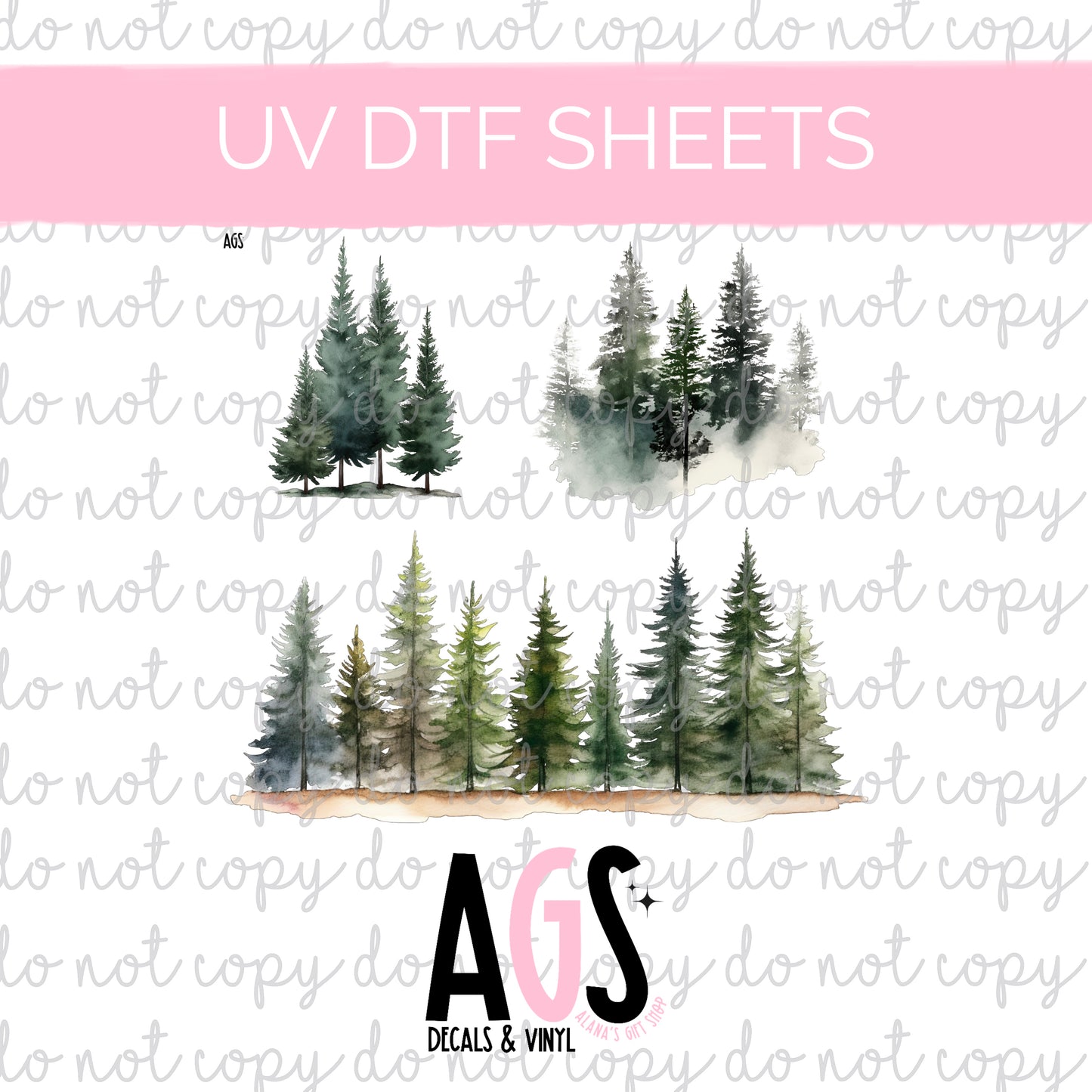 UV DTF SHEET- Forest Trees