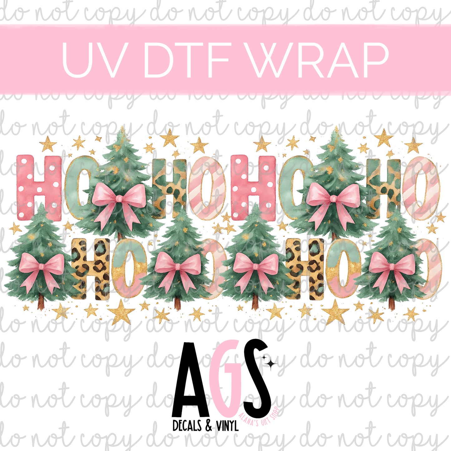 UV DTF WRAP 034 HoHoHo Trees