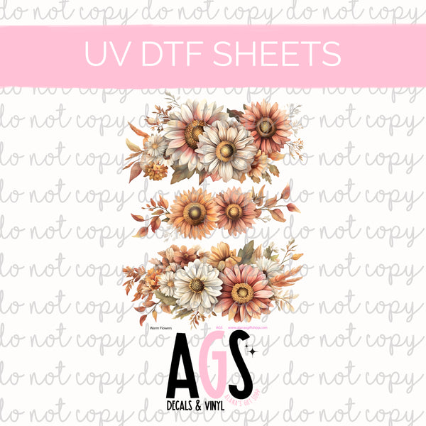 UV DTF SHEET 043 Warm Sunflowers
