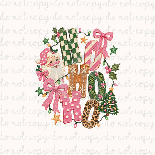 DECAL 292 HoHoHo Pink Santa
