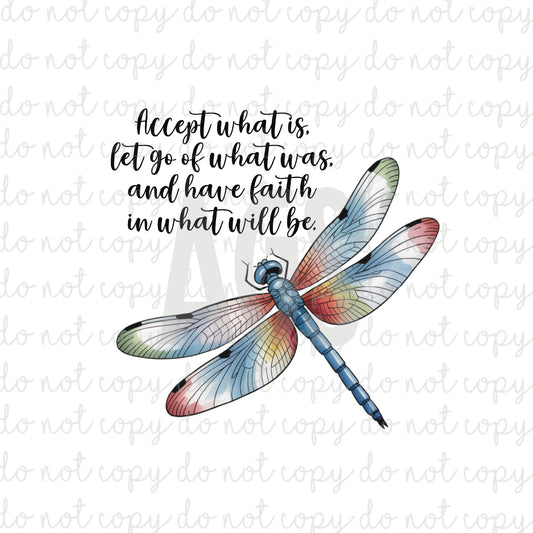 DECAL 109 Dragonfly With Quote