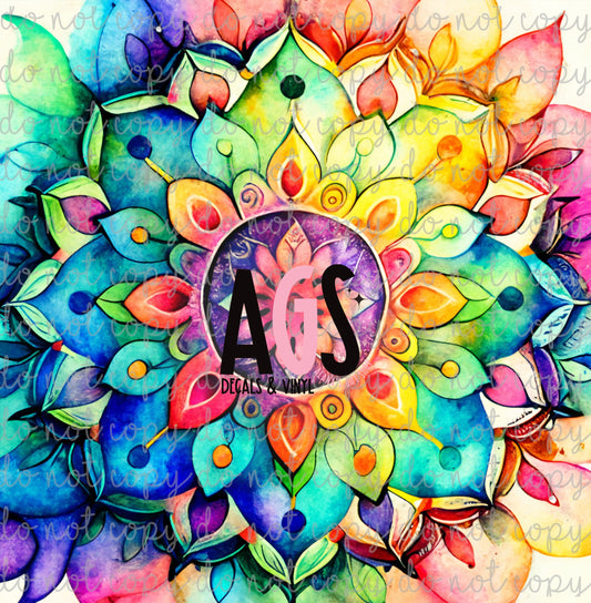 1758 Tie Dye Mandala Detailed