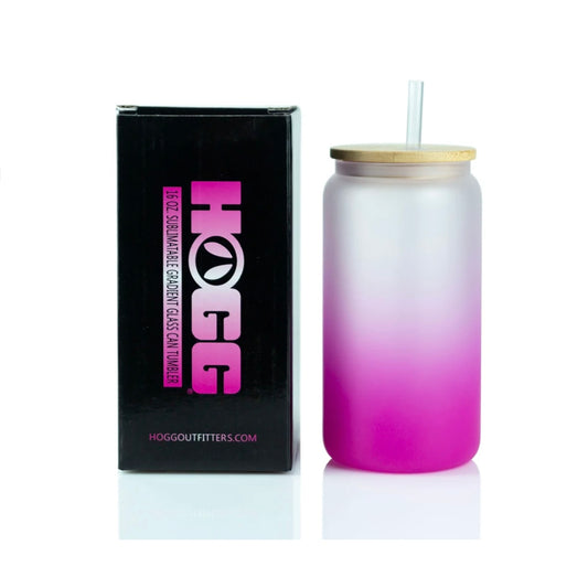 LIVE Glass Can - Single wall glass w/ wrap PINK