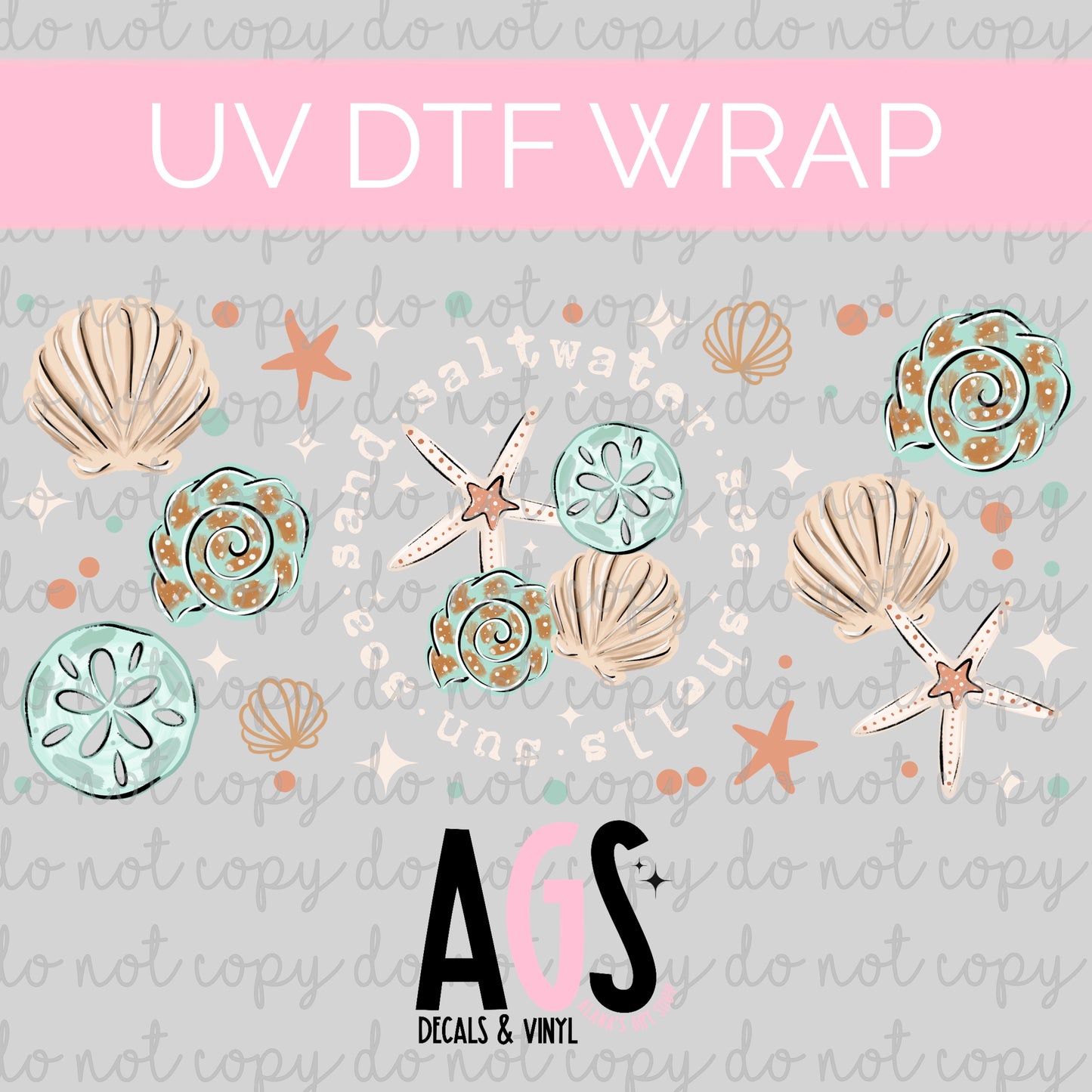 UV DTF WRAP 003 Sea Shells