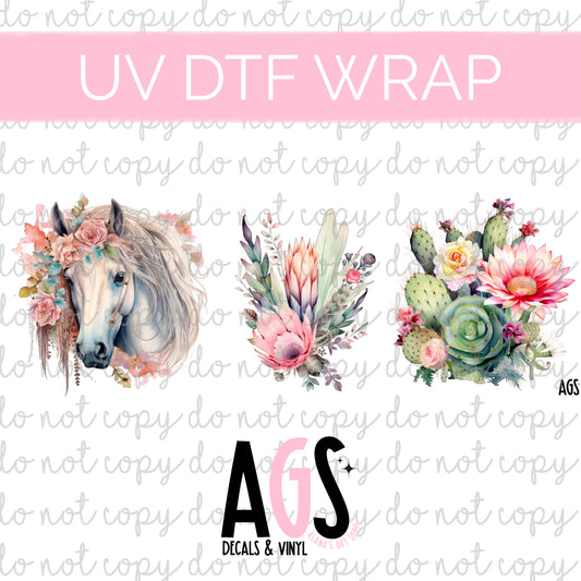 UV DTF WRAP-062 Pretty Western Decals #3