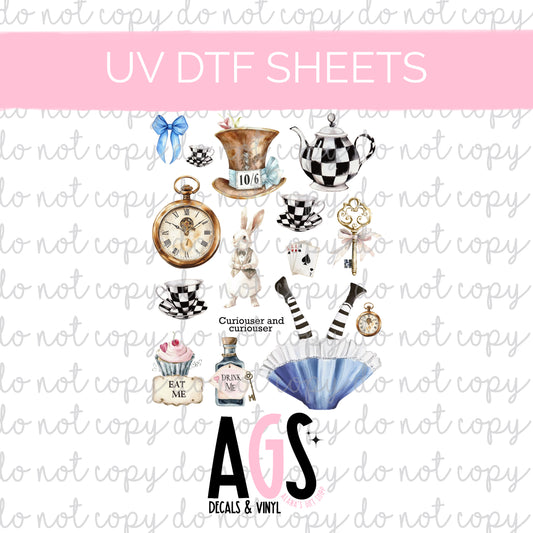 UV DTF SHEET 027 Curiouser & Curiouser