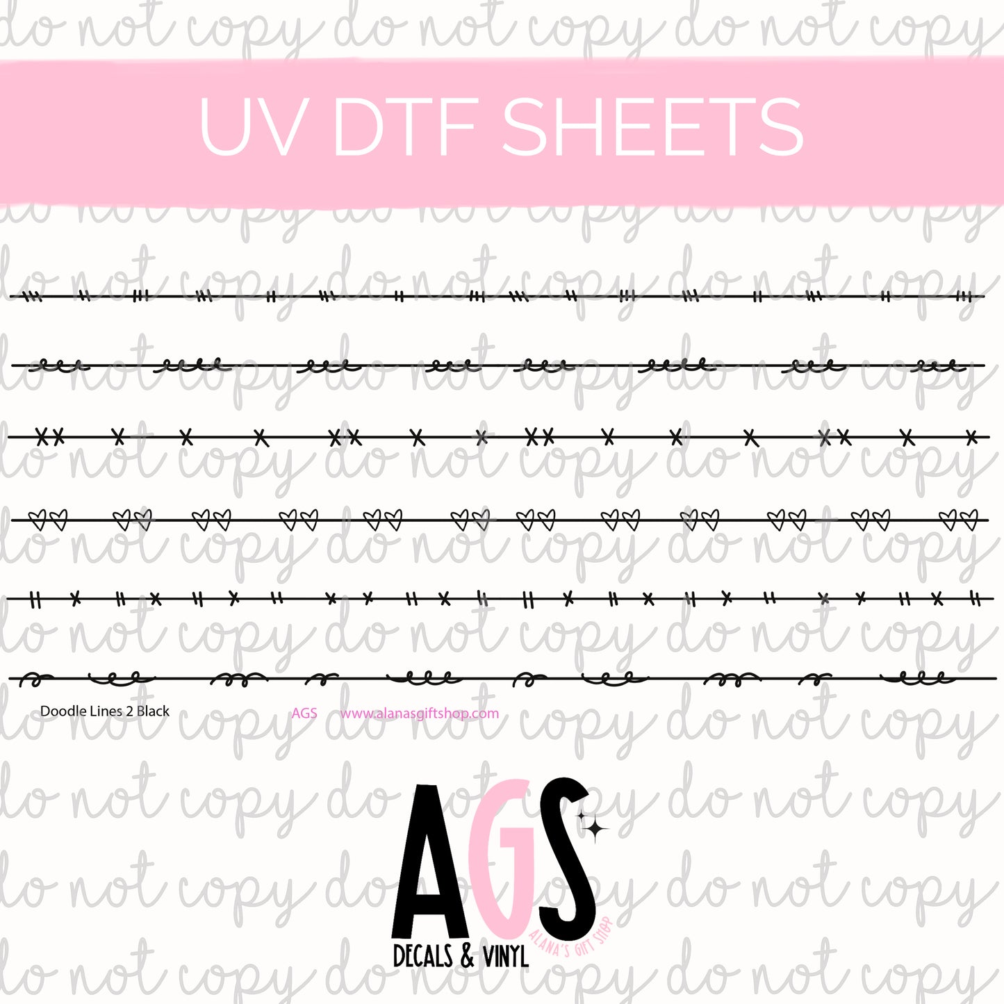 UV DTF SHEET 012 Doodle Lines 2