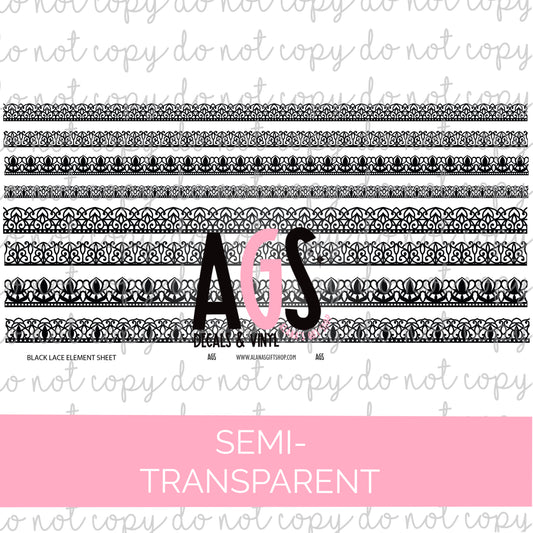 Semi-Transparent Black/White Lace