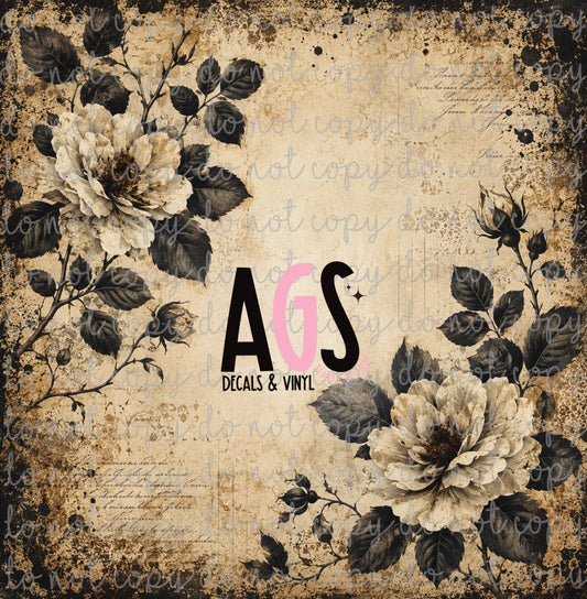 2262 Ink & Ivory Florals