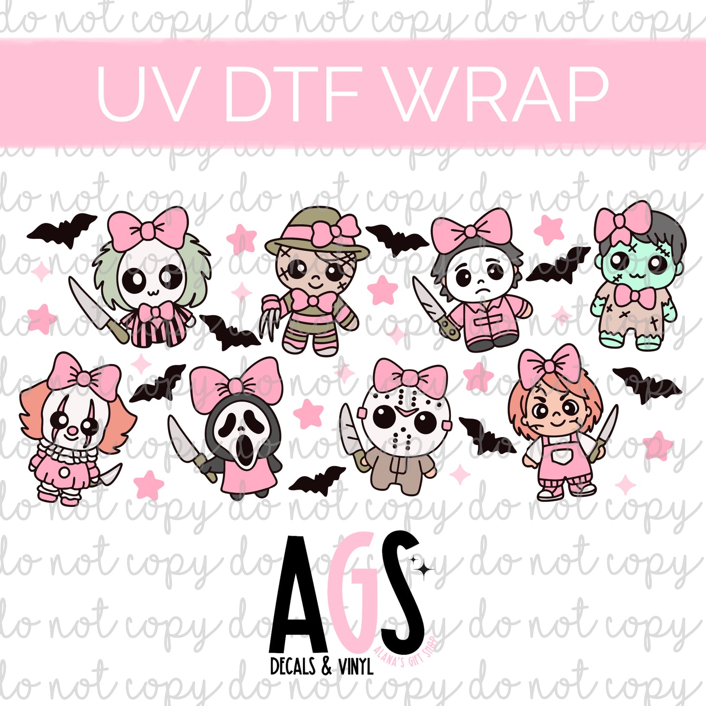 UV DTF WRAP 179 Cute Horror