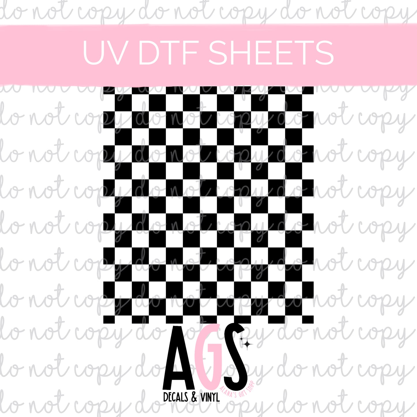 UV DTF SHEET- Checkers