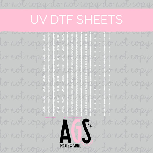 UV DTF SHEET 019 Patchwork Doodle Lines 3 White