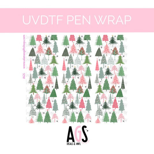 PEN WRAP 003 - Cute Christmas Trees