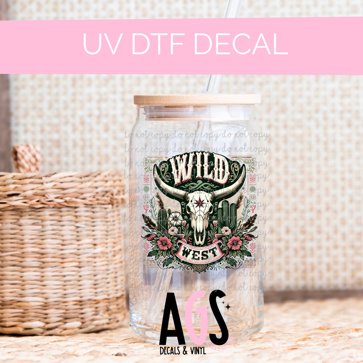 UV DTF DECAL 091 Wild West Skull