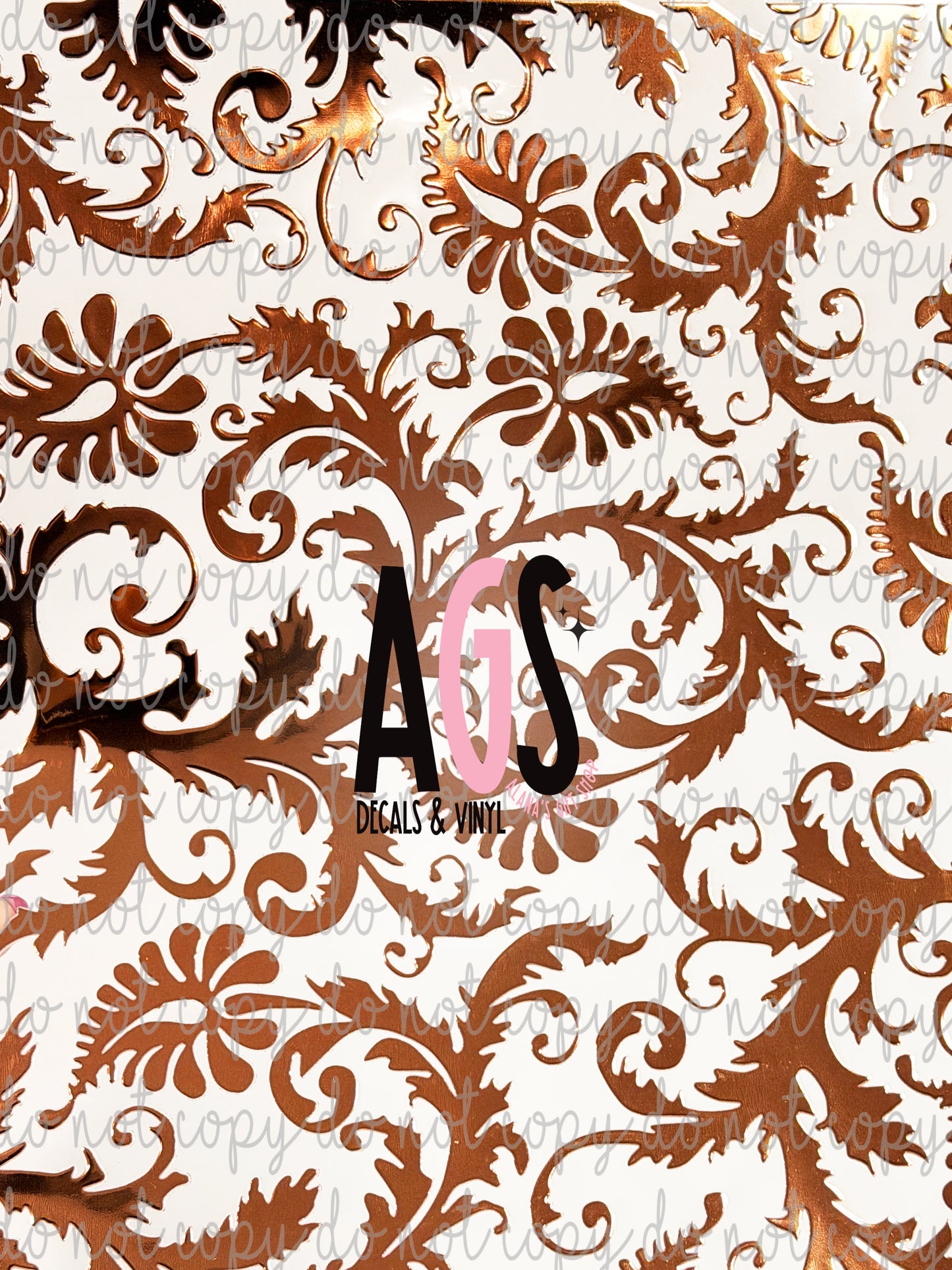 METALLIC UV DTF SHEET 028 Prickly Plant - Rose Gold