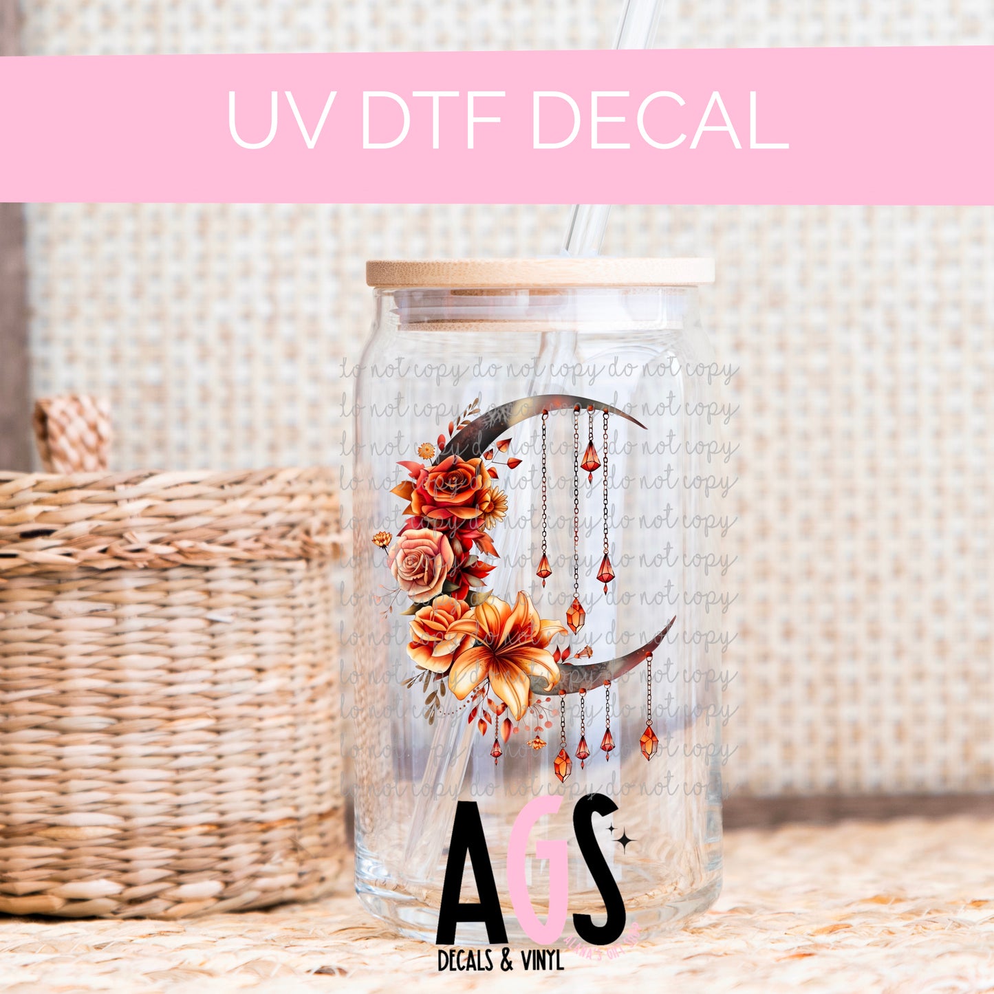 UV DTF DECAL- 016 Moon & Crystals