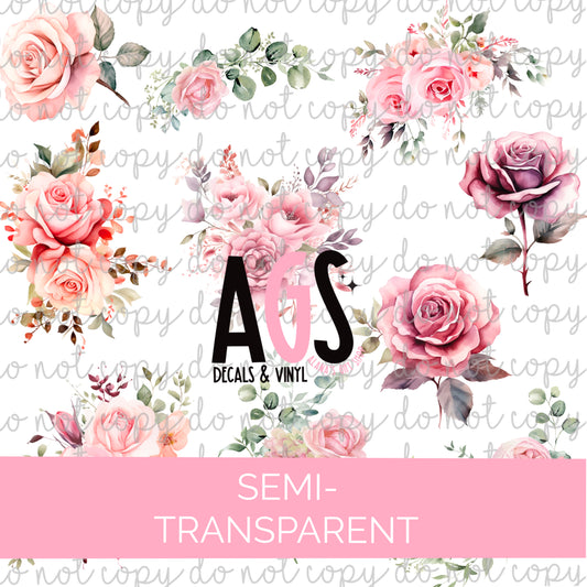 Semi-Transparent Pink Roses