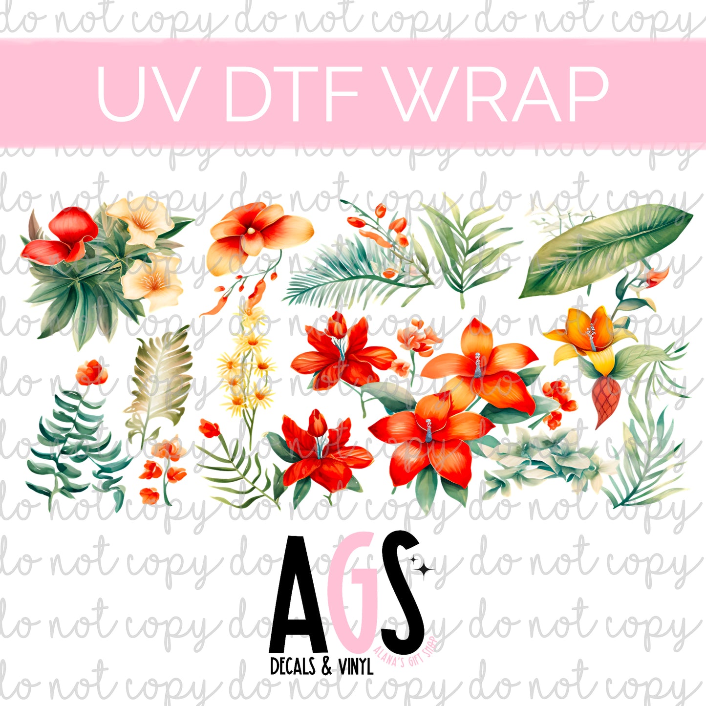 UV DTF WRAP-001 Hibiscus