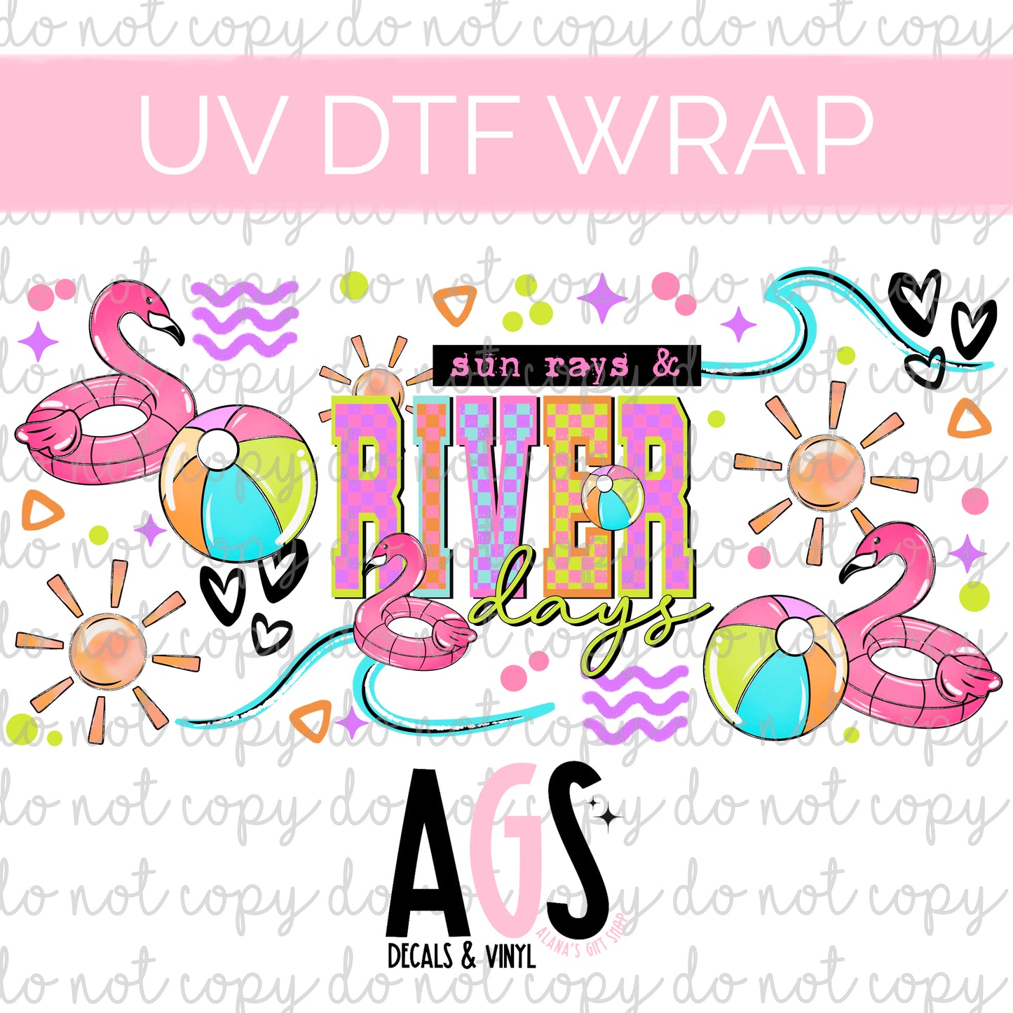 UV DTF WRAP 002 Pool Days - River Days - Lake Days