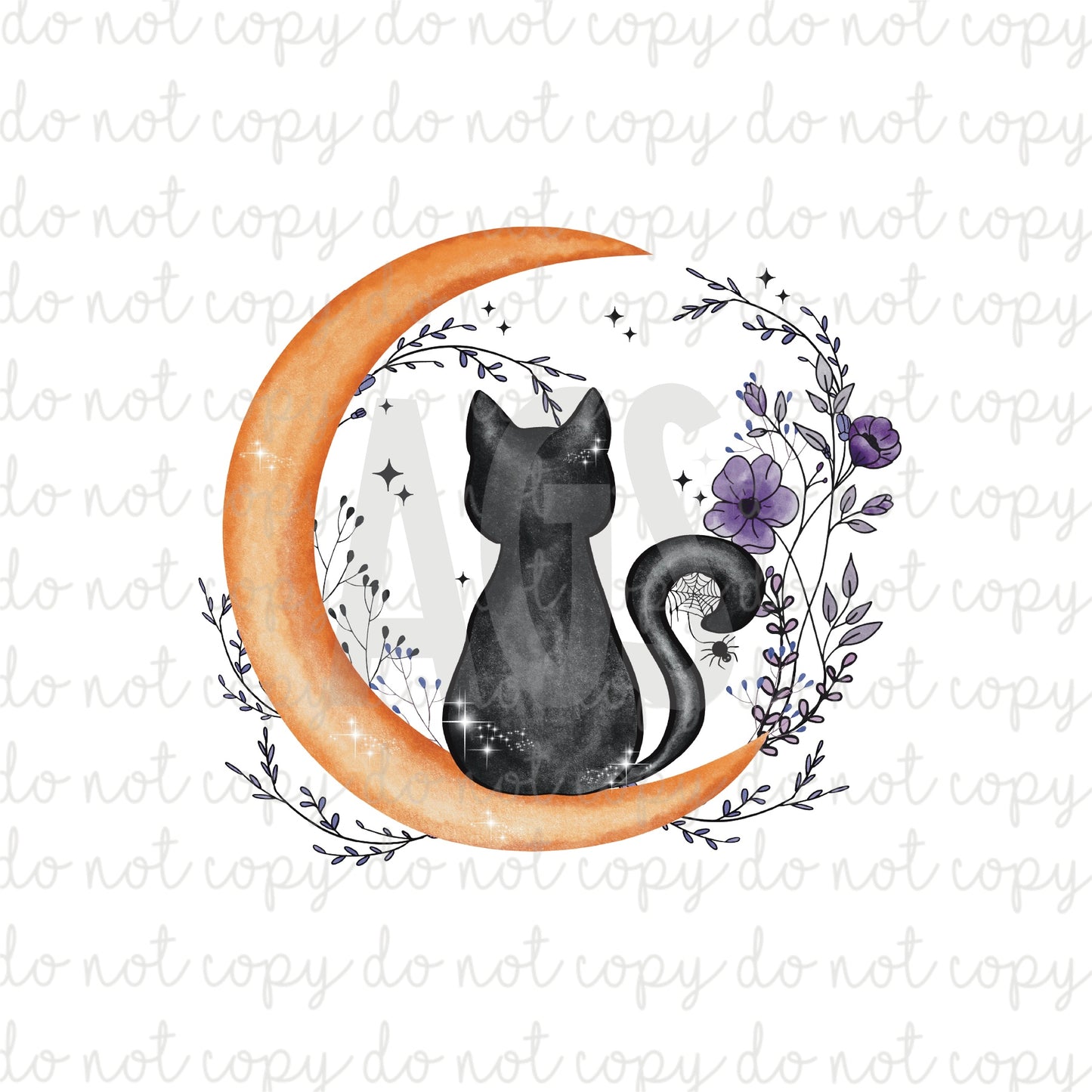 DECAL 154 Black Cat On The Moon