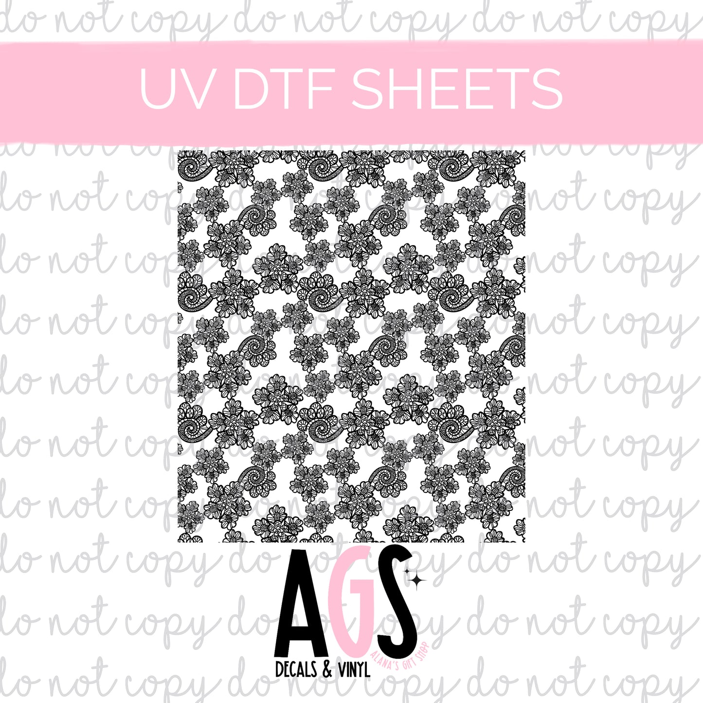 UV DTF SHEET - Floral Paisley