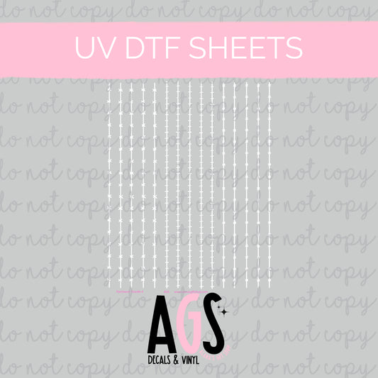 UV DTF SHEET 030 Patchwork Doodle Lines 4 White