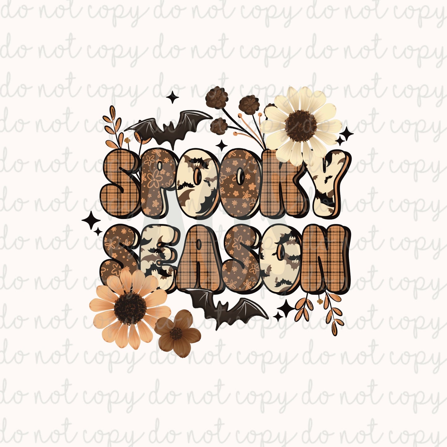 DECAL 255 Spooky Season With Bat Floral