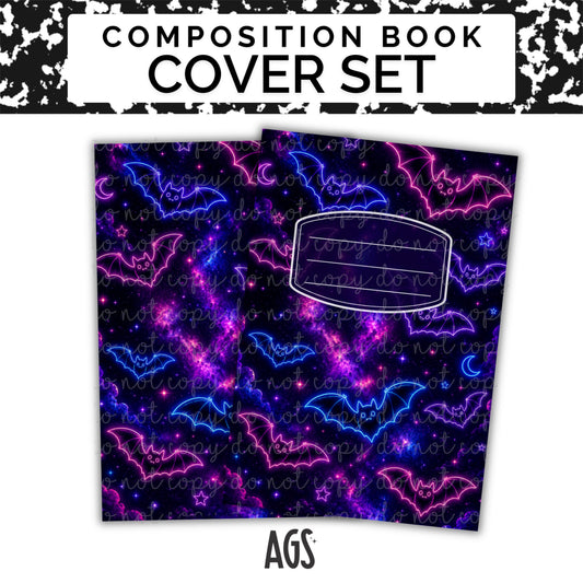 COMPOSITION NOTEBOOK COVER SET - 048 Neon Bats